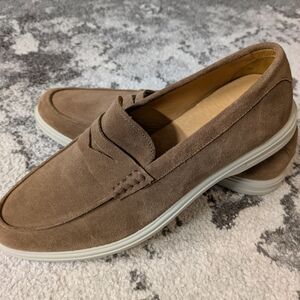 New PETER MILLAR EXCURSIONIST Penny Loafers Sz 10 Men's Chestnut Suede Venetian